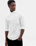 J.crew Mercantile Flex Slim Fit Duck Embroidery Oxford Shirt In Gray - Gray