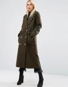 Asos Coat With Oversized Styling - Green