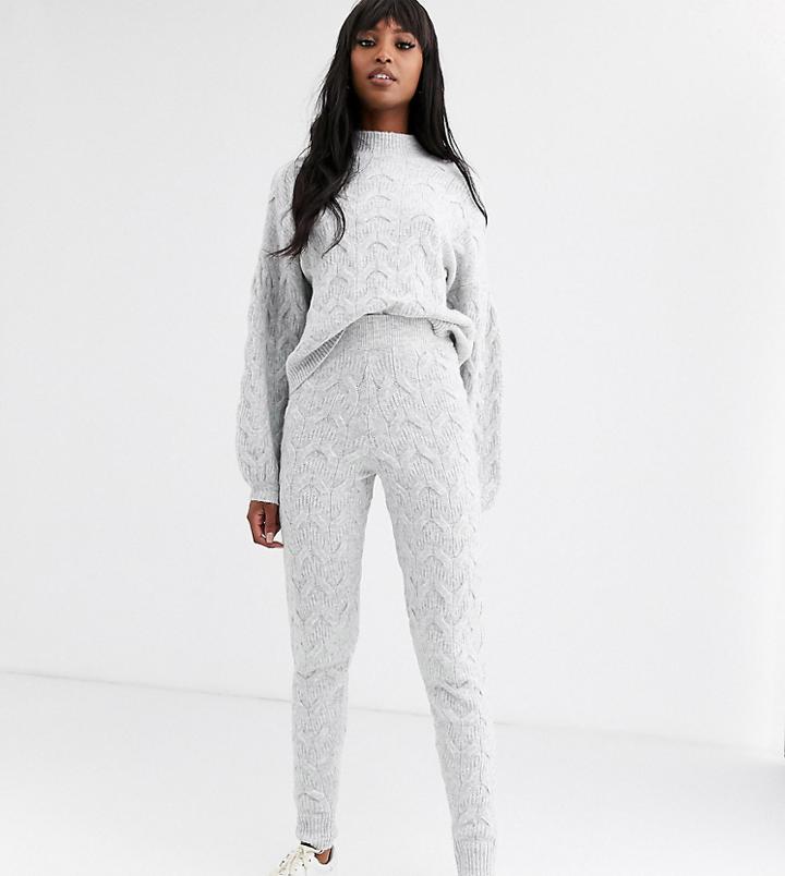 Asos Design Tall Two-piece Cable Jogger-gray