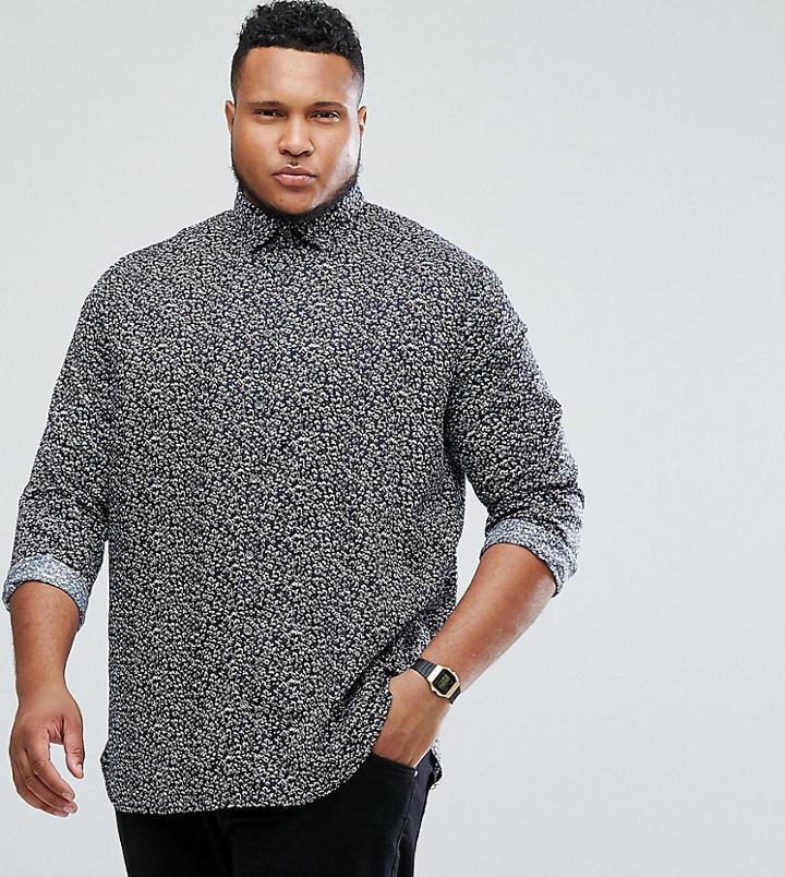 Duke Plus Floral Shirt In Navy - Navy