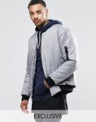 Reclaimed Vintage Ma1 Reversible Bomber Jacket - Gray