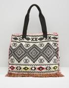 New Look Embroidered Beach Bag - Multi