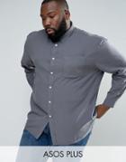 Asos Plus Oversized Washed Casual Oxford Shirt In Gray - Gray