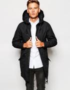 Selected Homme Premium Parka With Removable Bomber Jacket - Black