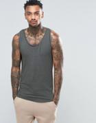 Asos Muscle Tank In Khaki - Green