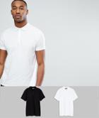 Asos Design Jersey Polo 2 Pack Save - Multi