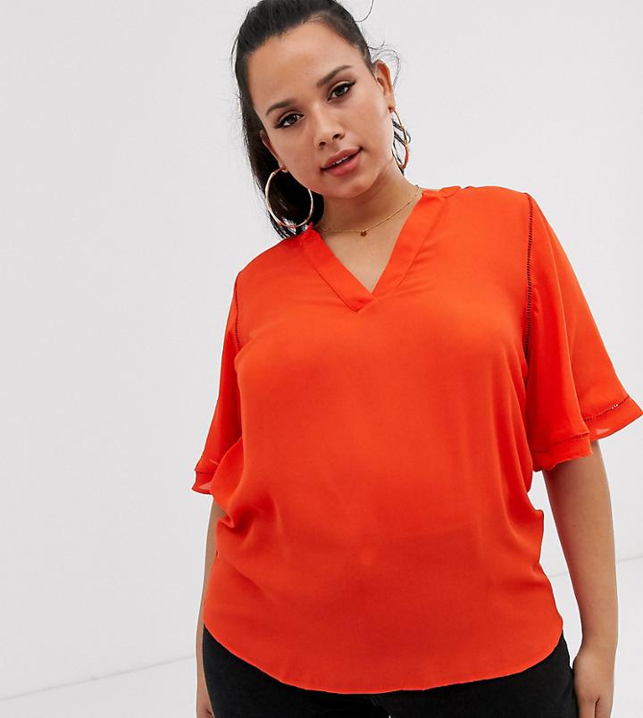 Simply Be Tunic Top In Tomato-red