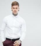 Heart & Dagger Skinny Shirt With Penny Collar - White