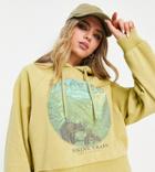 Reclaimed Vintage Inspired Rockies Photographic Print Hoodie In Mustard-yellow