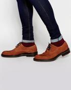 Lambretta Suede Derby Shoes In Tan - Tan