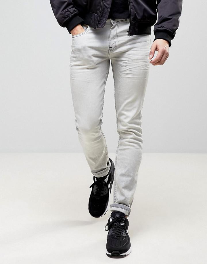 Loyalty And Faith Stretch Skinny Jeans In Gray Acid Wash - Gray