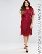Truly You Premium Lace Overlay Shift Dress - Red