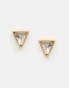 Orelia Pyramid Crystal Stud Earrings - Gold