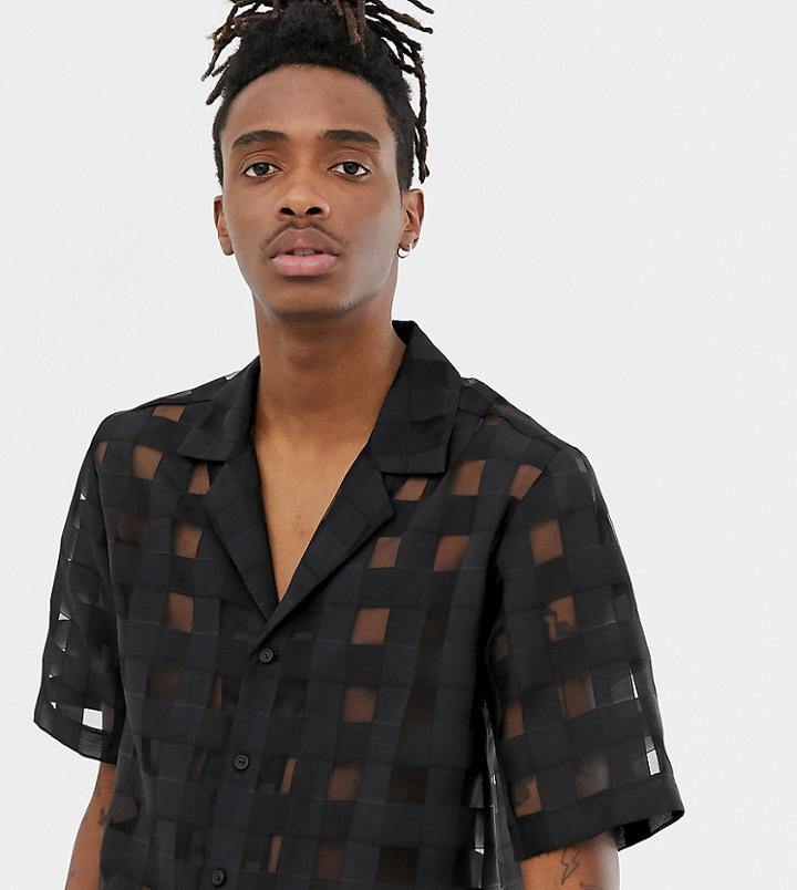 Reclaimed Vintage Inspired Woven Shirt In Sheer - Black