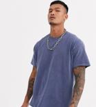 Reclaimed Vintage Inspired Oversized Overdye T-shirt In Blue-blues