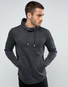 Only & Sons Hoodie With Curved Hem - Gray