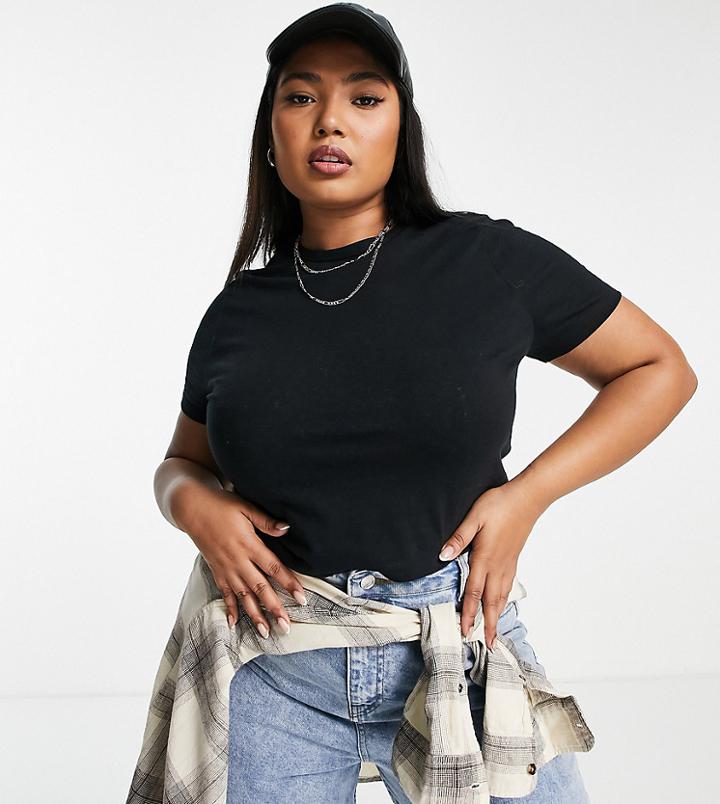 Collusion Plus Fitted T-shirt In Black