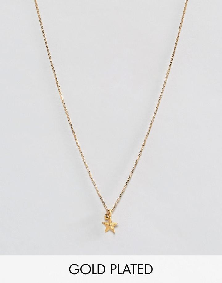 Dogeared Gold Plated Believe Nautical Star Pendant With Sparkle Necklace - Gold