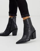 Truffle Collection Pointed Western Boot In Black