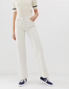 Pepe Jeans Strand Lace Up Flared Jeans - Cream
