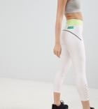 Asos 4505 Petite Training Legging With Bonded Waistband And Laser Cut Technology - White
