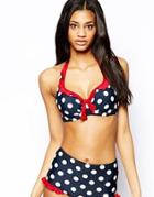 Pour Moi Ahoy Spot Underwired Bikini Top D-g - Navy/white/red