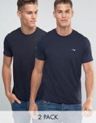 Armani Jeans T-shirt With Crew Neck 2 Pack In Navy - Navy