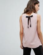 New Look Tie Back Shell Top - Pink