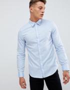 Armani Exchange Slim Fit Chest Logo Oxford Shirt In Light Blue - Blue