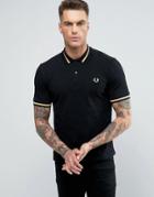 Fred Perry Laurel Wreath Polo Single Tipped M2 Pique In Black/champagn