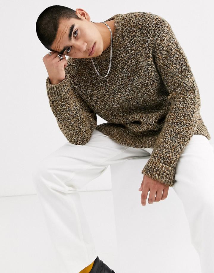 Weekday Eddie Knitted Sweater In Beige