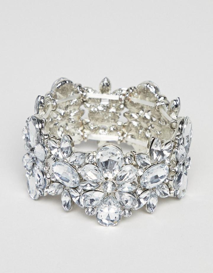 True Decadance Silver Embellished Rhinestone Bracelet - Silver