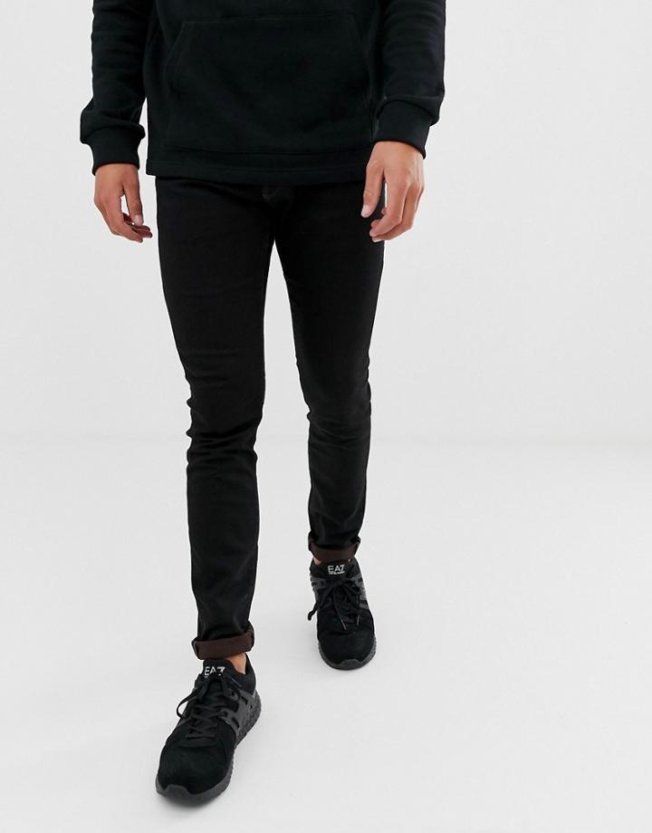 Emporio Armani J35 Skinny Fit Black Wash Jeans - Black
