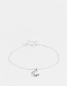Regal Rose Luna Bracelet With Moon Charm In Silver Plate