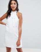 Oh My Love Shift Dress With Tie Detail - Cream