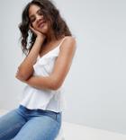 Asos Design Tall Ruffle Wrap Cami - White