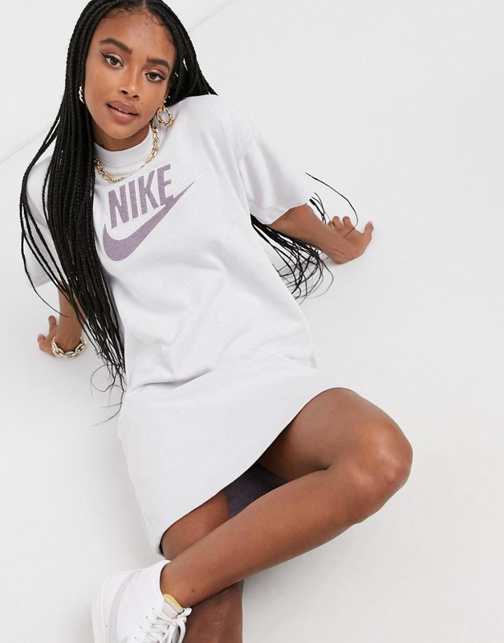 Nike Move 2 Zero T-shirt Dress In Light Gray-grey