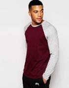 Asos Long Sleeve T-shirt With Contrast Raglan Sleeves - Multi