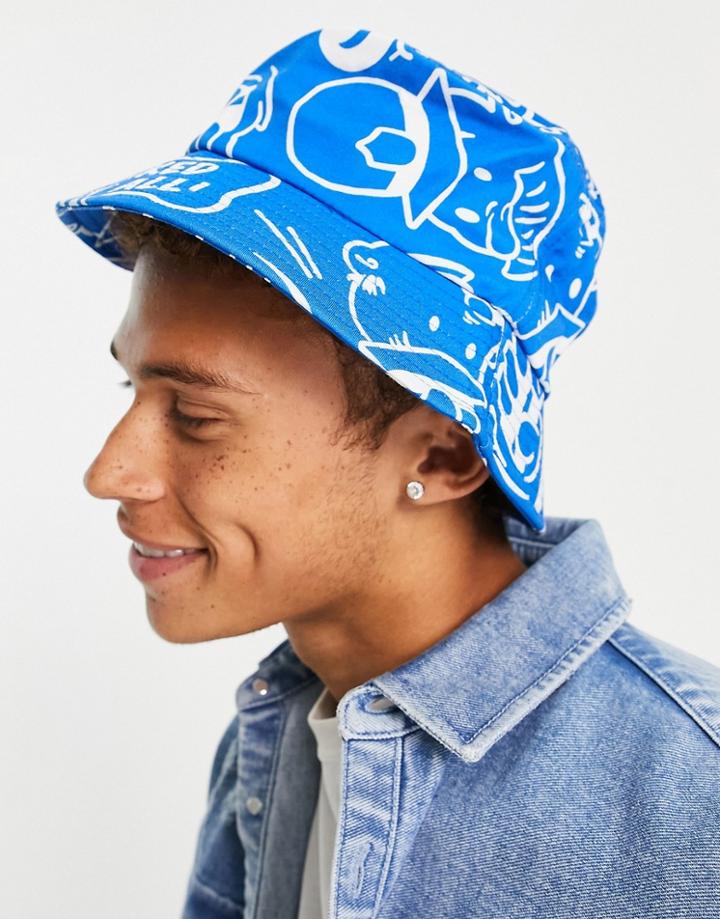Only & Sons Bucket Hat With Pepsi Print In Blue - Part Of A Set