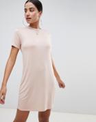Prettylittlething T-shirt Dress - Beige