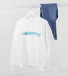Local Heroes Oversized Co-ord Sweatshirt With Disconnect Slogan-white
