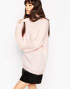 Asos Mohair Sweater With Saddle Sleeve - Pink
