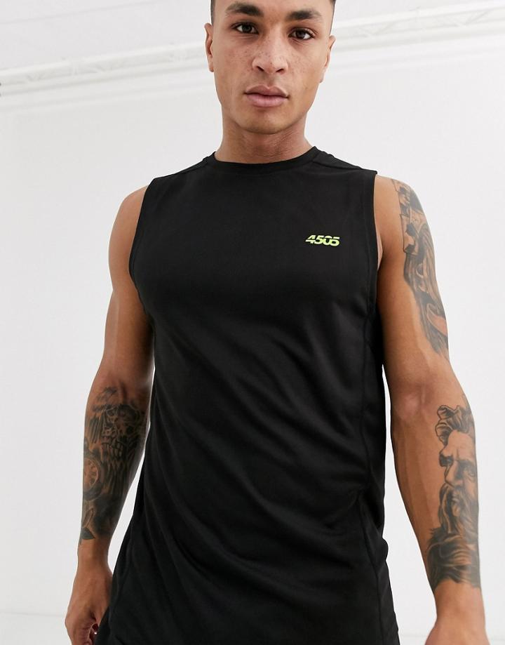 Asos 4505 Icon Training Sleeveless T-shirt With Quick Dry In Black