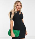 River Island Petite Cut Out Detail Mini Dress In Black