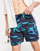 Only & Sons Shorts In Large Palm Print In Blue - Part Of A Set