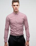Asos Skinny Shirt In Red Gingham Check - Red