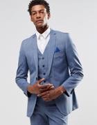 Harry Brown Slim Fit Suit Jacket In Light Blue - Blue