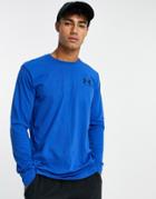 Under Armour Left Chest Long Sleeve T-shirt In Blue