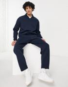 Asos Design Straight Leg Sweatpants In Navy - Part Of A Set