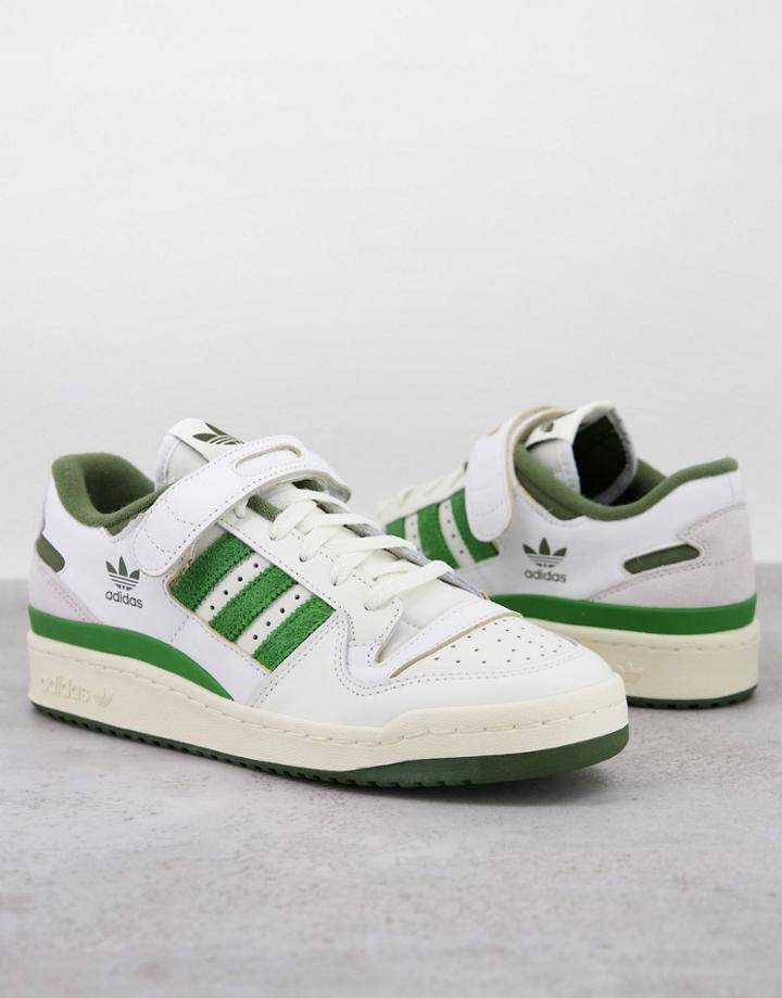Adidas Originals Forum 84 Low Sneakers In White And Green